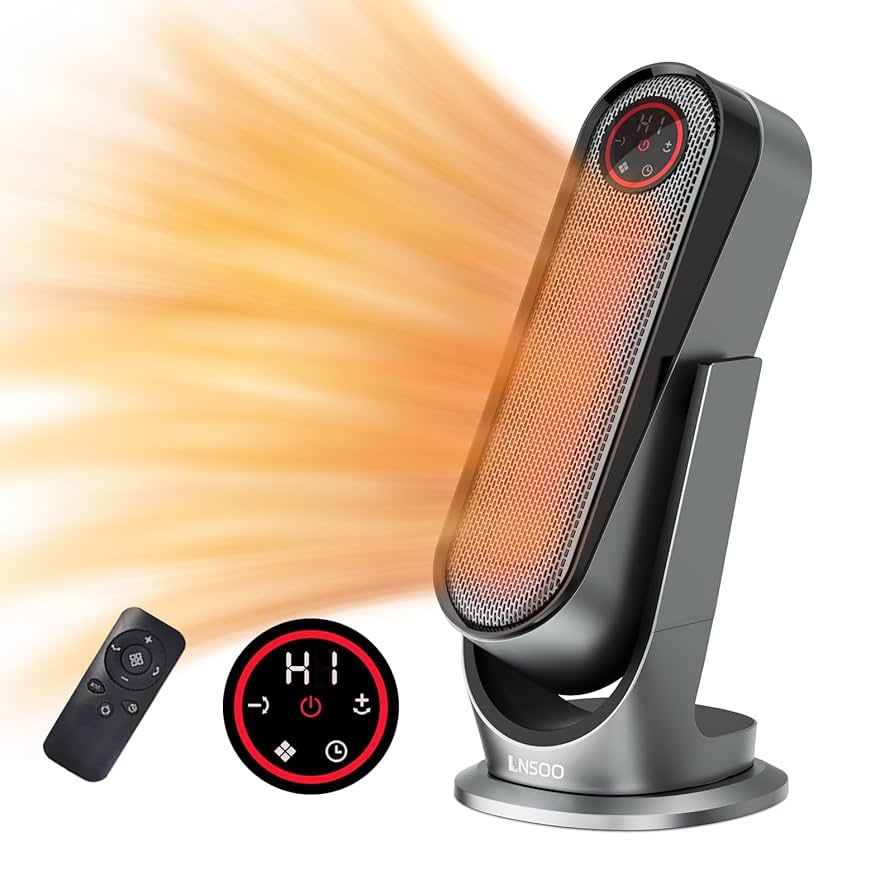 Amazon | LNSOO セラミックヒーター 2秒速暖 上下左右自動首振り